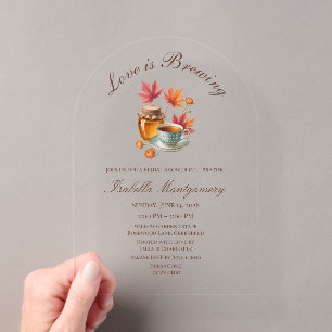Love Is Brewing Cozy Tea Bridal Shower Acrylic Invitations