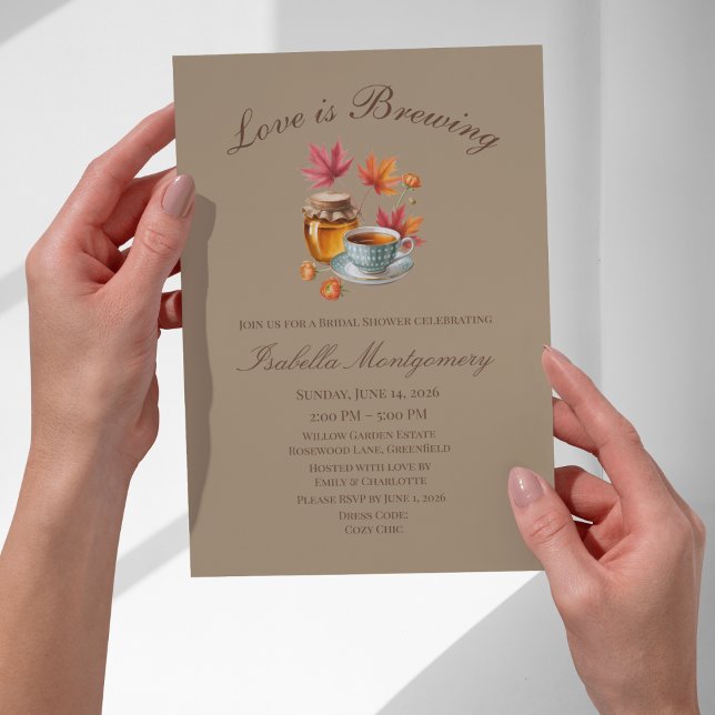 Love Is Brewing Cozy Tea Bridal Shower Invitation (Love Is Brewing Cozy Tea Bridal Shower Invitations
)