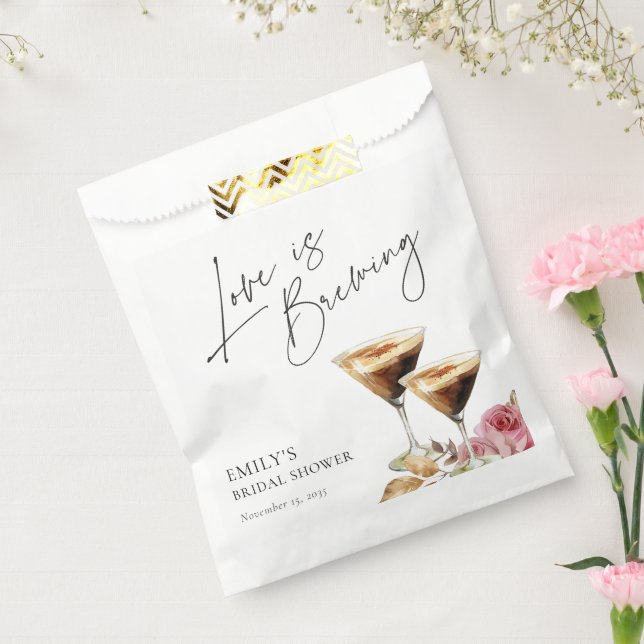 Love is Brewing Elegant Bridal Shower Favor Bag (Sealed)