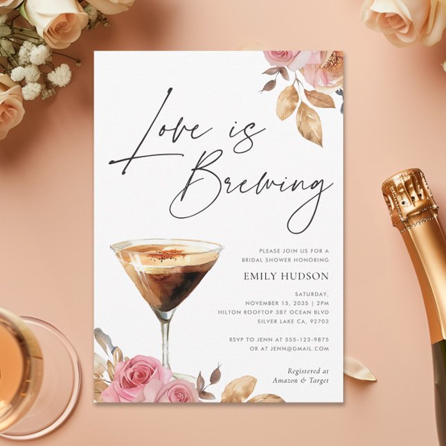 Love is Brewing Elegant Bridal Shower Invitation (Creator Uploaded)