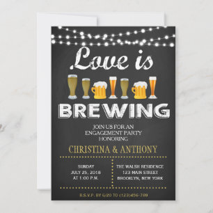 Love is Brewing Engagement Party Chalk Invitation