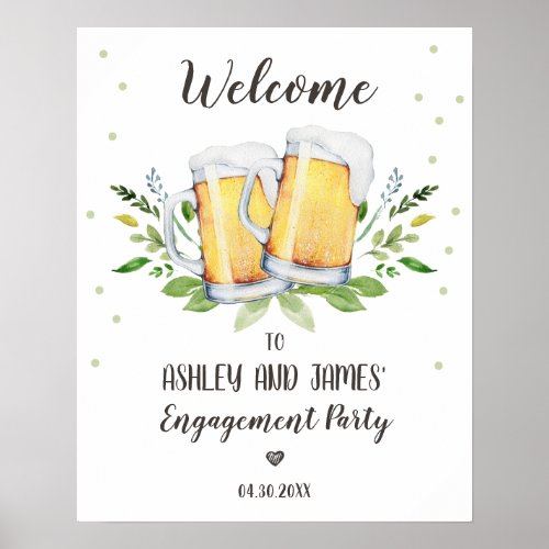Love is Brewing Engagement Party Welcome Sign