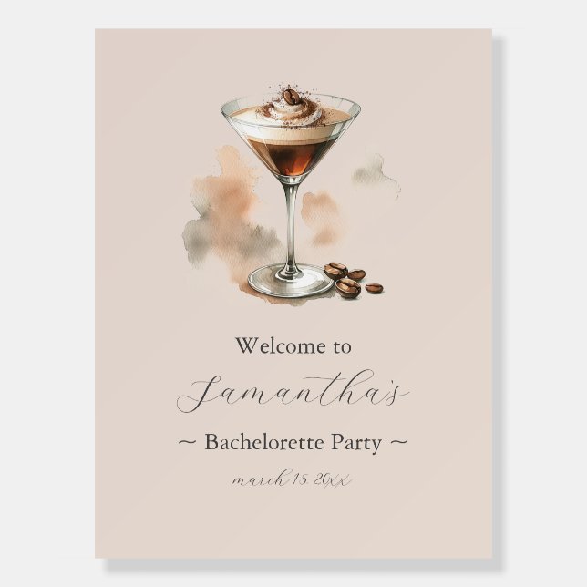 Love is Brewing Espresso Martini Bachelorette Part Foam Board (Front)