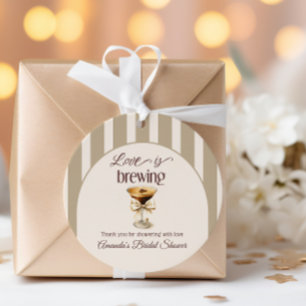 Love is Brewing Espresso Martini Bow Bridal Shower Favor Tags