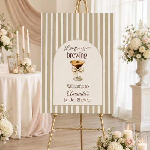 Love is Brewing Espresso Martini Bow Bridal Shower Foam Board