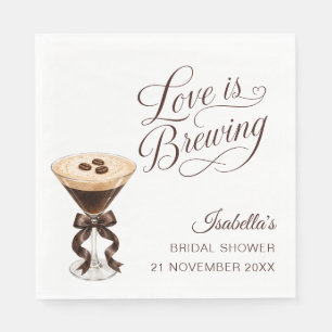 Love Is Brewing Espresso Martini Bridal Party Napkins