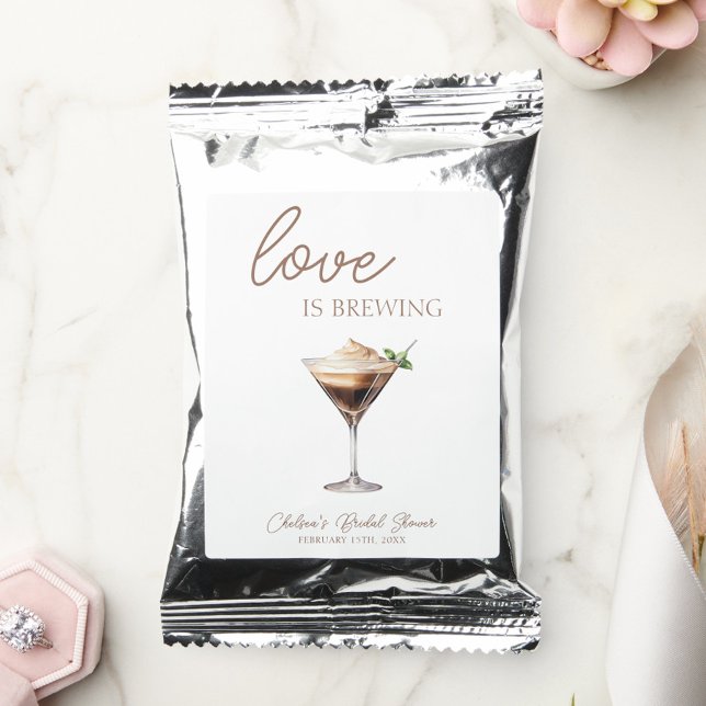 Love is Brewing Espresso Martini Bridal Shower Coffee Drink Mix (Love is Brewing Espresso Martini Bridal Shower Coffee Mix Favor, Coffee Theme Bridal Brunch Favors)