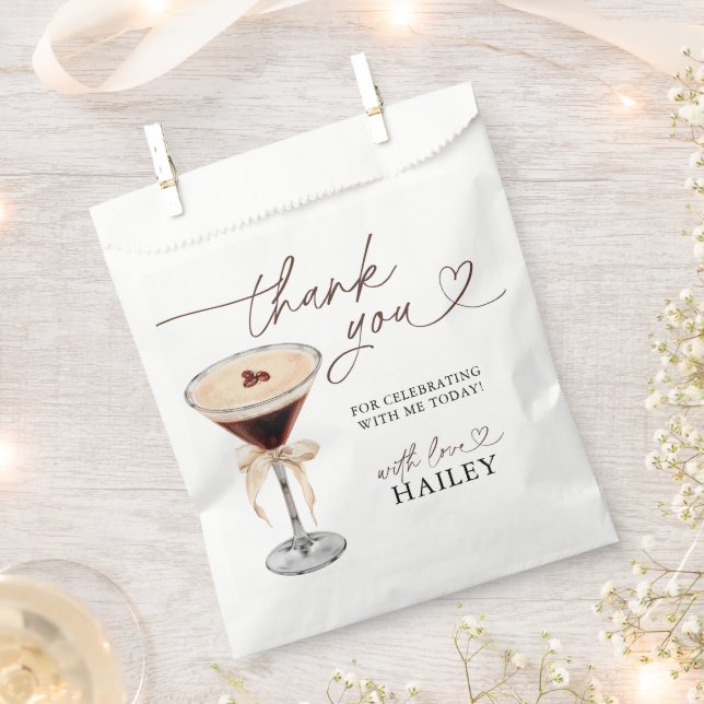 Love Is Brewing Espresso Martini Bridal Shower Favor Bag (Clipped)