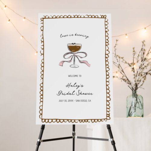 Love Is Brewing Espresso Martini Bridal Shower Foam Board