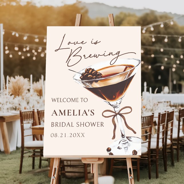 Love is Brewing Espresso Martini Bridal Shower Foam Board (Creator Uploaded)
