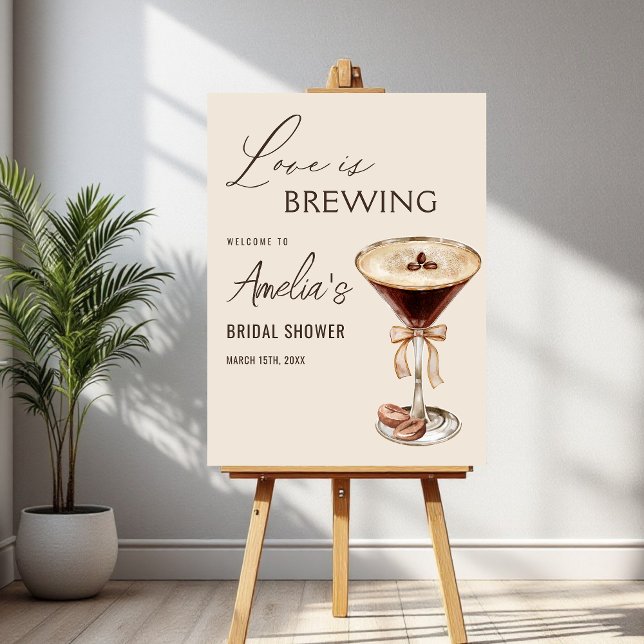 Love is Brewing Espresso Martini Bridal Shower Foam Board (Creator Uploaded)