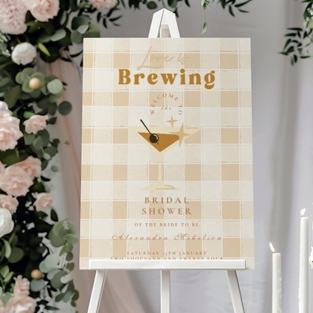 Love is Brewing Espresso Martini Bridal Shower  Foam Board (Creator Uploaded)