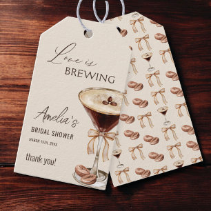 Love is Brewing Espresso Martini Bridal Shower Gift Tags