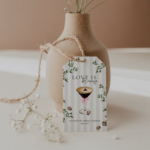 Love is Brewing  Espresso Martini Bridal Shower Gift Tags