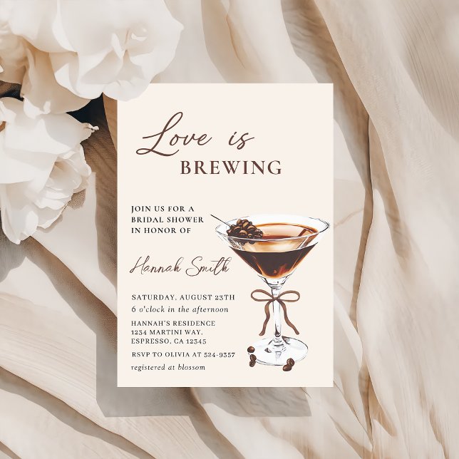Love is Brewing Espresso Martini Bridal Shower Inv Invitation (Creator Uploaded)