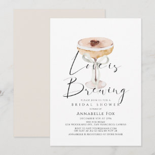 Love is Brewing Espresso Martini Bridal Shower Invitation