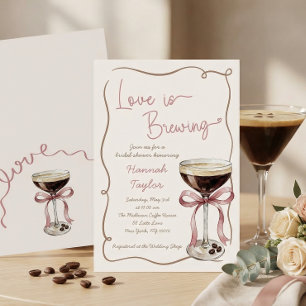 Love is Brewing Espresso Martini Bridal Shower Invitation