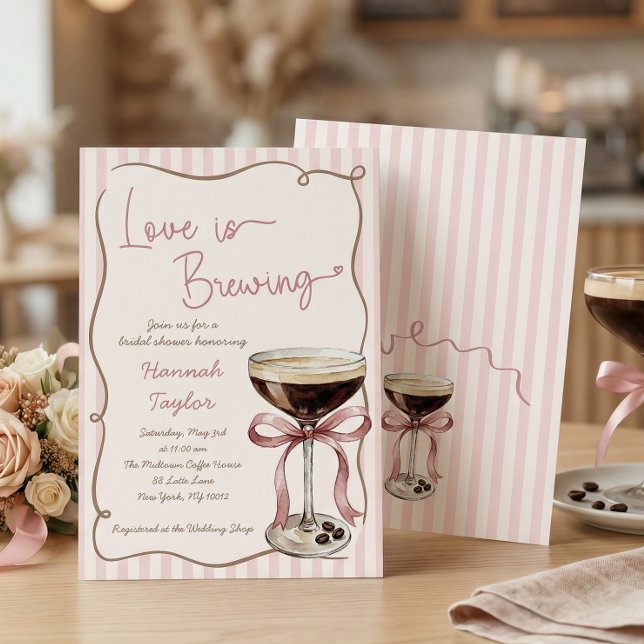 Love is Brewing Espresso Martini Bridal Shower  Invitation (Creator Uploaded)