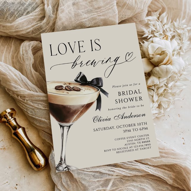 Love is Brewing Espresso Martini Bridal Shower Invitation (Creator Uploaded)