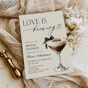 Love is Brewing Espresso Martini Bridal Shower Invitation