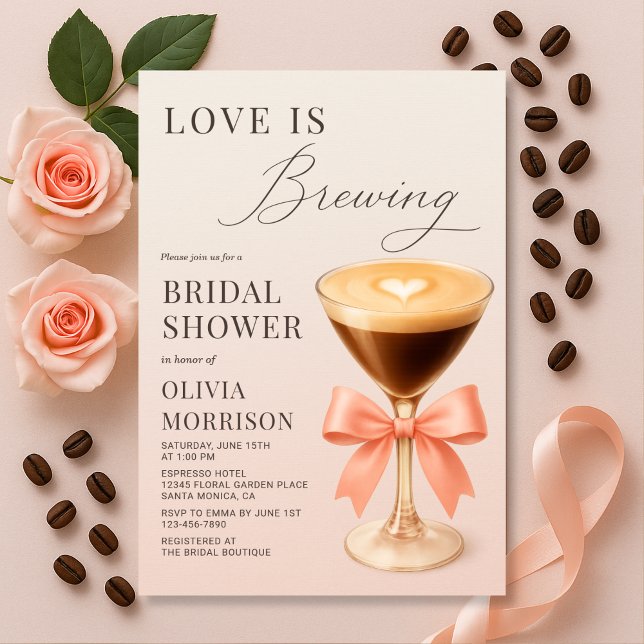 Love is Brewing Espresso Martini Bridal Shower Invitation (Creator Uploaded)