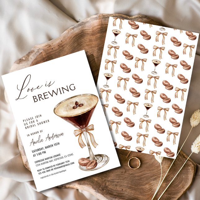 Love is Brewing Espresso Martini Bridal Shower Invitation (Creator Uploaded)