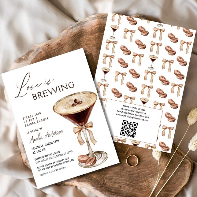 Love is Brewing Espresso Martini Bridal Shower Invitation (Creator Uploaded)