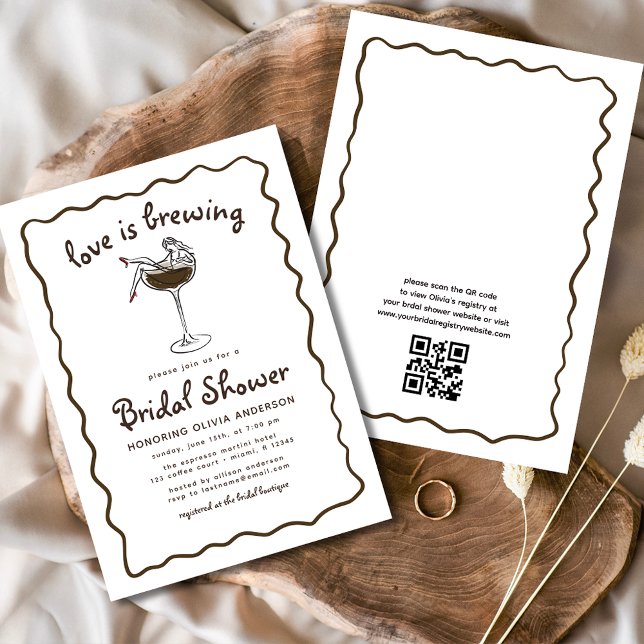 Love Is Brewing Espresso Martini Bridal Shower Invitation (Creator Uploaded)