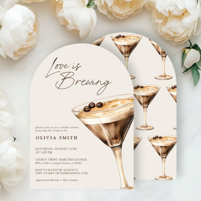 Love is Brewing Espresso Martini Bridal Shower Invitation (Creator Uploaded)