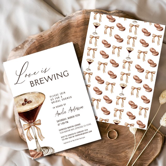 Love is Brewing Espresso Martini Bridal Shower Invitation (Creator Uploaded)