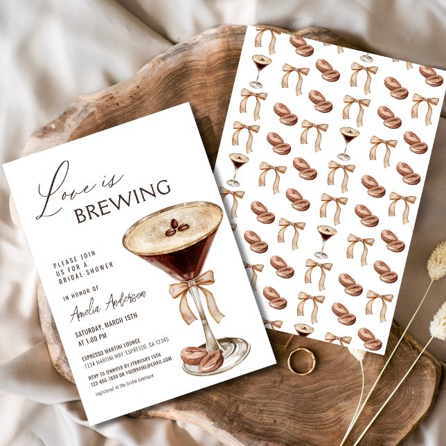 Love is Brewing Espresso Martini Bridal Shower Invitation (Creator Uploaded)