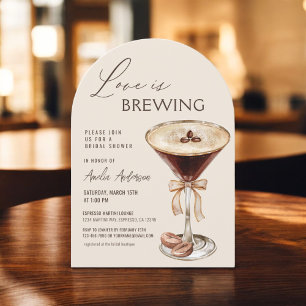 Love is Brewing Espresso Martini Bridal Shower Invitation