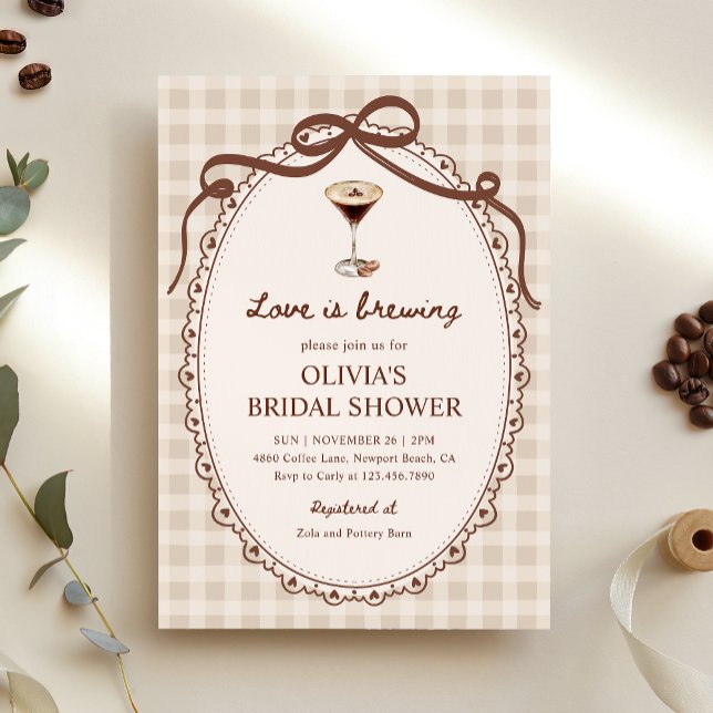 Love is Brewing Espresso Martini Bridal Shower Invitation (Creator Uploaded)