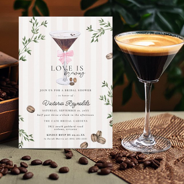 Love is Brewing | Espresso Martini Bridal Shower Invitation (Creator Uploaded)