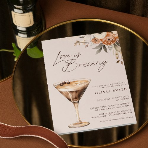 Love is Brewing Espresso Martini Bridal Shower Invitation