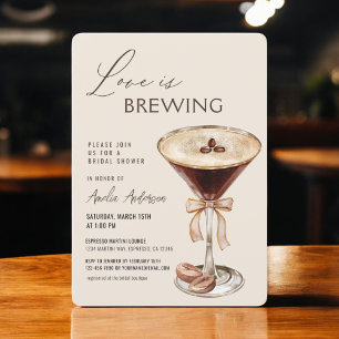 Love is Brewing Espresso Martini Bridal Shower Invitation