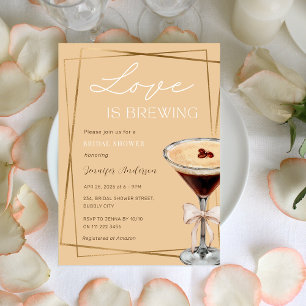 Love is Brewing Espresso Martini Bridal Shower Invitation
