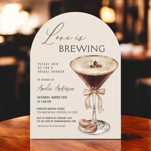 Love is Brewing Espresso Martini Bridal Shower Invitation (Creator Uploaded)