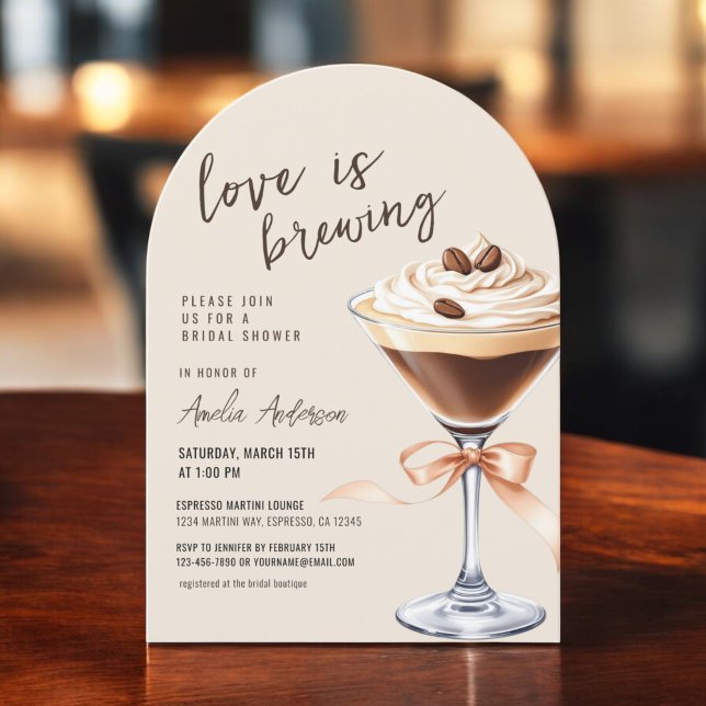Love is Brewing Espresso Martini Bridal Shower Invitation (Creator Uploaded)