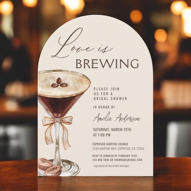Love is Brewing Espresso Martini Bridal Shower Invitation (Creator Uploaded)