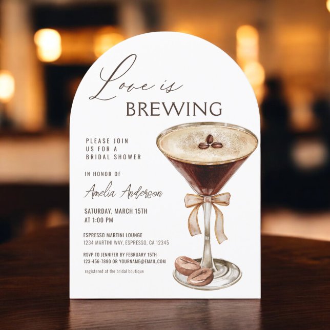 Love is Brewing Espresso Martini Bridal Shower Invitation (Creator Uploaded)