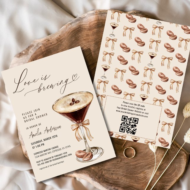 Love is Brewing Espresso Martini Bridal Shower Invitation (Creator Uploaded)