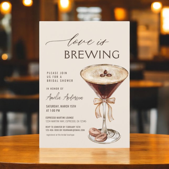 Love is Brewing Espresso Martini Bridal Shower Invitation (Creator Uploaded)