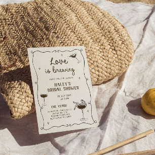 Love is Brewing Espresso Martini Bridal Shower Invitation