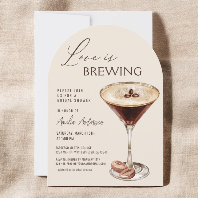 Love is Brewing Espresso Martini Bridal Shower Invitation (Creator Uploaded)