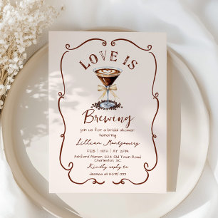 Love is Brewing Espresso Martini Bridal Shower Invitation