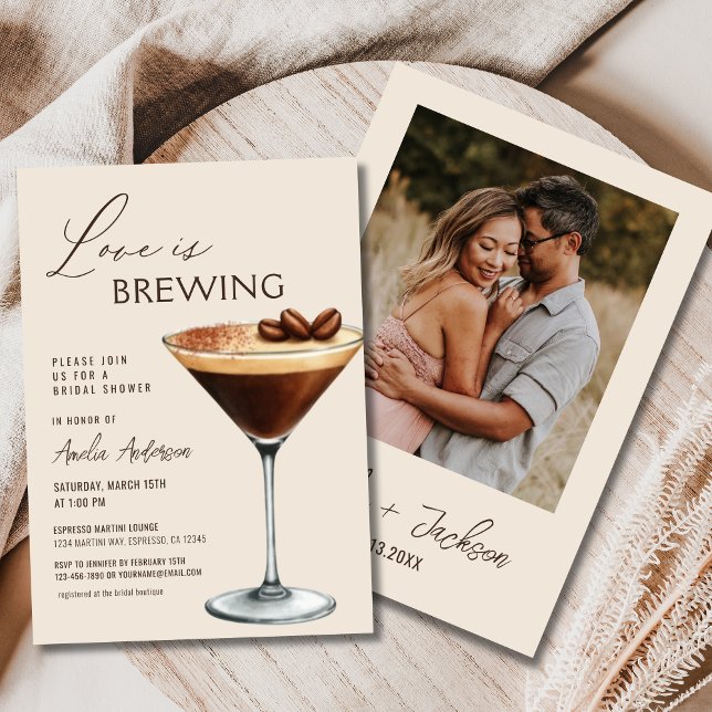 Love is Brewing Espresso Martini Bridal Shower Invitation (Creator Uploaded)