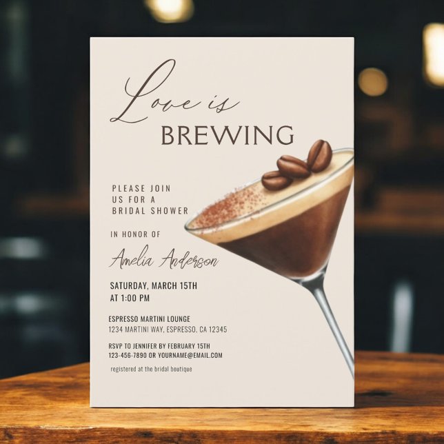 Love is Brewing Espresso Martini Bridal Shower Invitation (Creator Uploaded)