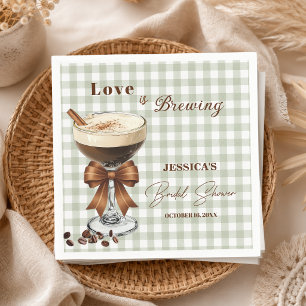 Love is Brewing Espresso Martini Bridal Shower Napkins