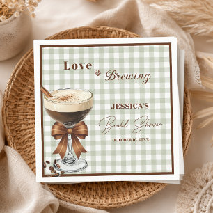 Love is Brewing Espresso Martini Bridal Shower Napkins